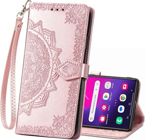 for Samsung Galaxy S24 Case Wallet for Women Man,PU Leather Tree Cat Flowers Embossed Wrist Strap Card Slots Pocket Kickstand Flip Protective Phone Case Cover for Galaxy S24 Light Purple in Kuwait
