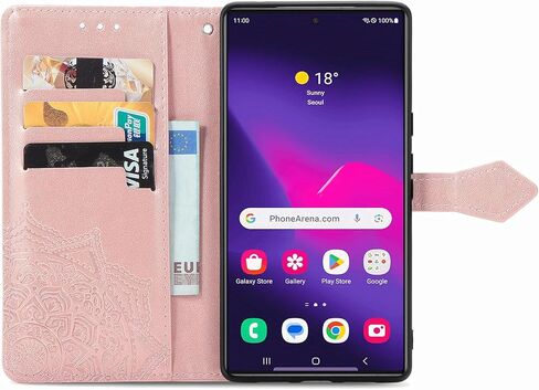 for Samsung Galaxy S24 Case Wallet for Women Man,PU Leather Tree Cat Flowers Embossed Wrist Strap Card Slots Pocket Kickstand Flip Protective Phone Case Cover for Galaxy S24 Light Purple in Kuwait