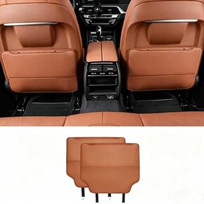 Car Kick Mats for Benz SLC 1998-2020, Car Back Seats Leather Anti Kick Pad Seats Back Protector Cover Waterproof Protective Mat,Brown in Kuwait