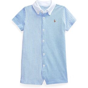Polo Ralph Lauren Baby Boy's Striped Cotton Mesh Polo Shortall (Infant) in Kuwait
