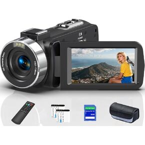 8K 64MP Video Camera 18X Digital Camcorder Video Camera for YouTube 3.0 inch Flip Screen Camcorder Vlogging Camera with 32GB SD Card, 2.4G Remote Control, Two Batteries in Saudi Arabia