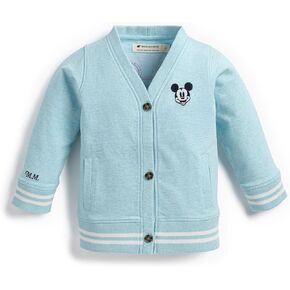 monica + andy Toddler Organic French Terry Cardigan, Disney Mickey Mouse Light Blue Heather, 4T in Kuwait