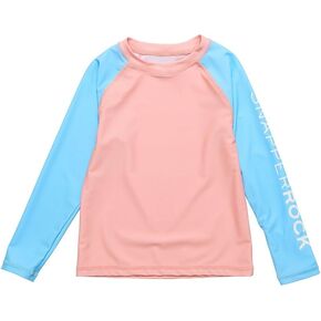 Snapper Rock Girls Colorblock Rash Top, 2, Orange in Kuwait