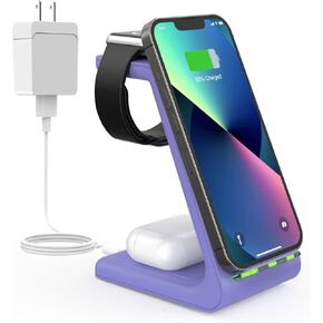 محطة شحن لاسلكية Magsafe لهاتف iPhone: حامل شاحن لاسلكي مغناطيسي معتمد من Qi2 بقدرة 15 وات 3 في 1، شاحن سريع قابل للطي لهاتف iPhone 17 16 15 14 13 12، وساعة Apple، وAirPods، وقاعدة شاحن السفر in Kuwait