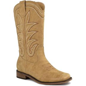 Western Cowboy Boots For Women, Wide Square Toe Cowgirl Boots Mid Calf Country Boot in Saudi Arabia