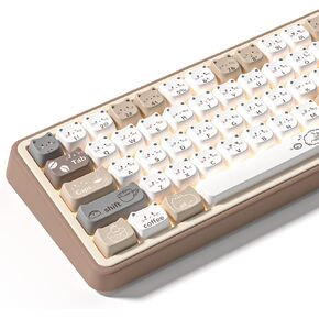 أغطية مفاتيح Keymatic Meow Meow Squad Cat، ملف تعريف PBT MOA للتسامي الصبغي، مجموعة أغطية CuteKey مخصصة مكونة من 129 مفتاحًا للوحة المفاتيح الميكانيكية 100%، 75%، 65%، 60% in Kuwait