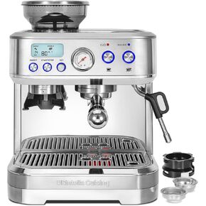 آلة الإسبريسو مع طاحونة ، صانع إسبرسو مع Portafilter و Milk Frother 58 ملم ، آلة لاتيه ، آلات الكابتشينو للمنزل ، آلات القهوة التلقائية من الفولاذ المقاوم للصدأ in Kuwait
