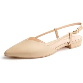 Slingback الشقق للنساء مغلقة أشار تو مشبك فستان بحزام أحذية أنيقة الباليه الشقق كعب منخفض المشي حفل زفاف in Kuwait