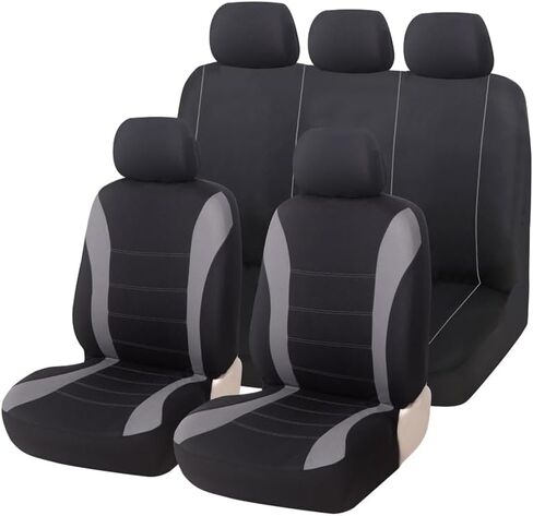 Car Seat Covers Full Set for VW Golf 5/Golf GTE/Golf GTI/Golf GTD/Golf Clubsport, 5 Seats Non-Slip Durable Wear-Resistant Seat Protector, Front Rear Split Universal for Cars,B Red in Saudi Arabia