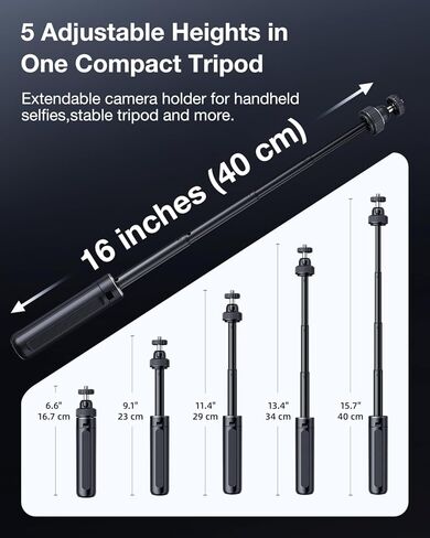 قفص ألومنيوم llano + حامل ثلاثي 16 بوصة 2 في 1 لـ DJI Osmo Pocket 3، مع خيوط 1/4 بوصة ورأس كروي 360 درجة لمدونات الفيديو والسفر والرياضة in Kuwait