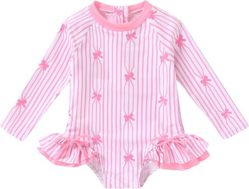 Toddler Girl Summer One piece Rash Guard Back Zipper Swimsuit Floral Bathing Suit Ruffle Swimwear in Saudi Arabia