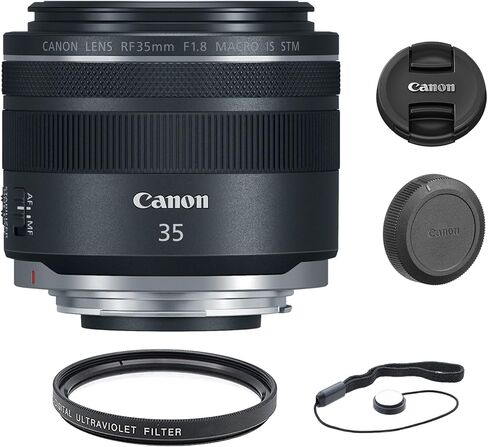 Canon RF 35mm f/1.8 Macro is STM Lens with UV Filter & Lens Cap Keeper (3 Items) in Saudi Arabia