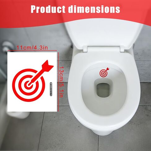 12pcs Toilet Aiming Stickers, Waterproof Potty Training Stickers for Boys Red Pee Decals for Bathroom Urinal & Restroom Toilet Bowl in Kuwait