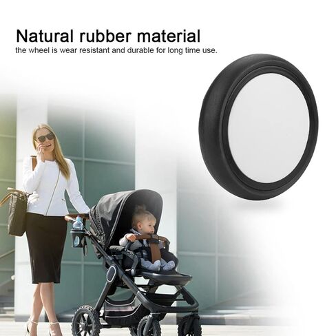 Baby Strollers Rubber Wheels, Replacement Baby Strollers Yoyo Rubber Front Back Wheels Accessories for Yoya Vovo Kids Carriage with Tools (A Pair of Rear Wheels) in Kuwait