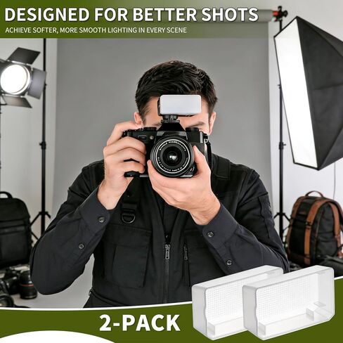 2 حزمة من ناشر الفلاش المتوافق مع Godox iT30 Pro، ناشر فلاش لـ Speedlight، Softbox للإضاءة الناعمة المتساوية، سهل التركيب، مثالي للتصوير الفوتوغرافي الداخلي والخارجي لمنتج الصور in Kuwait