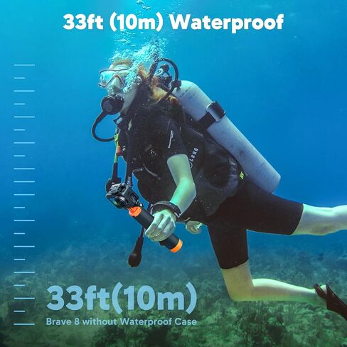 AKASO Brave 8 4K60FPS Action Camera with 64GB Card, 48MP Photo Waterproof Underwater Camera with SuperSmooth Stabilization Touch Screen Sports Camera with 5X Zoom 8X Slo-mo Remote Control in Kuwait
