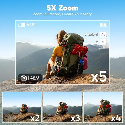 AKASO Brave 8 4K60FPS Action Camera with 64GB Card, 48MP Photo Waterproof Underwater Camera with SuperSmooth Stabilization Touch Screen Sports Camera with 5X Zoom 8X Slo-mo Remote Control in Kuwait