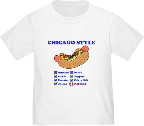 تي شيرت CafePress Chicago Style Hotdog للأطفال الصغار تي شيرت لطيف برسومات للأطفال الصغار، 100% قطن in Kuwait