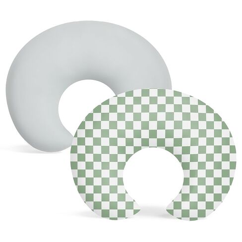 Susurration 2 Pack Nursing Pillow Cover,Ultra Soft and Stretchy Compatible with Boppy Breastfeeding Pillow,Comfortable and Skin-Friendly Slipcovers for Newborn Boys & Girls(Green Plaid) in Kuwait