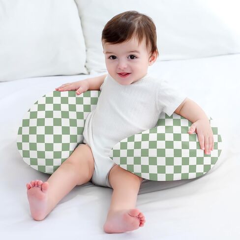 Susurration 2 Pack Nursing Pillow Cover,Ultra Soft and Stretchy Compatible with Boppy Breastfeeding Pillow,Comfortable and Skin-Friendly Slipcovers for Newborn Boys & Girls(Green Plaid) in Kuwait
