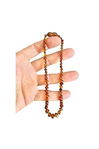 قلادة على شكل دمعة من حجر العنبر Lt1412 - راتنج مع كهرمان بلطيقي لتخفيف آلام التسنين - متعددة الألوان، 33-34 in Kuwait