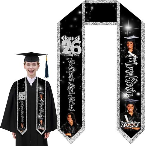 Custom Graduation Stole for Class of 2026 Personalized Unisex Graduation Sash Unique Gifts for Him Her in Saudi Arabia