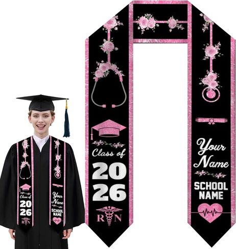 Custom Graduation Stole for Class of 2026 Personalized Unisex Graduation Sash Unique Gifts for Him Her in Saudi Arabia