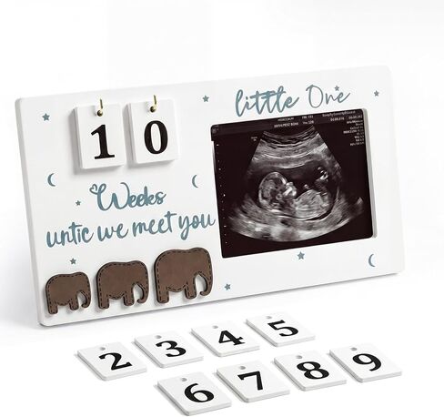 Baby Sonogram Picture Frame, Ultrasound Photo Frame with Number Cards, Pregnancy Announcement Gift for Expecting Parents, Pregnancy Must Have Pregnancy Gifts for Expecting Mom (Bear) in Kuwait
