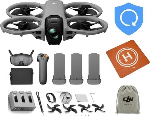مجموعة DJI Avata 360 Motion Fly More Combo، طائرة بدون طيار 360 درجة مع تصوير 1 بوصة 8K 360 درجة، كاميرا بدون طيار 360 درجة مع واقي المروحة. تشتمل على Goggles N3 وRC Motion 3 للتحكم البديهي في الحركة، وخطة رعاية مدينة نيويورك لمدة عام والمزيد in Kuwait