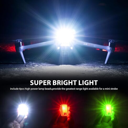 STARTRC Drone Strobe Light, Rechargable Flash Led Lamplight for FAA DroneNight Flying, Fits for DJI Neo 2,Mini 5 Pro/ 4 Pro/3/4k, Avata 2,Air 3S and All RC Drones Accessory(2pc) in Kuwait