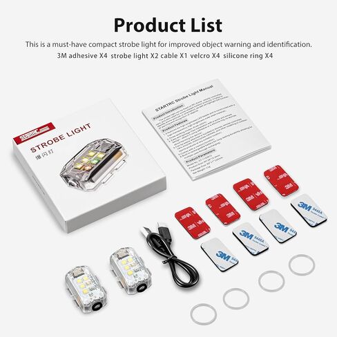 STARTRC Drone Strobe Light, Rechargable Flash Led Lamplight for FAA DroneNight Flying, Fits for DJI Neo 2,Mini 5 Pro/ 4 Pro/3/4k, Avata 2,Air 3S and All RC Drones Accessory(2pc) in Kuwait
