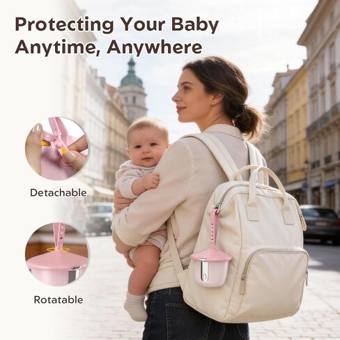 معقم اللهاية المحمول من MomMed مع شاشة ذكية، أوضاع تطهير مزدوجة 60/180 ثانية، إيقاف تلقائي، حافظة حامل اللهايات بالأشعة فوق البنفسجية لهايات الأطفال والعضاضات وحلمات الزجاجة والمزيد (وردي) in Kuwait