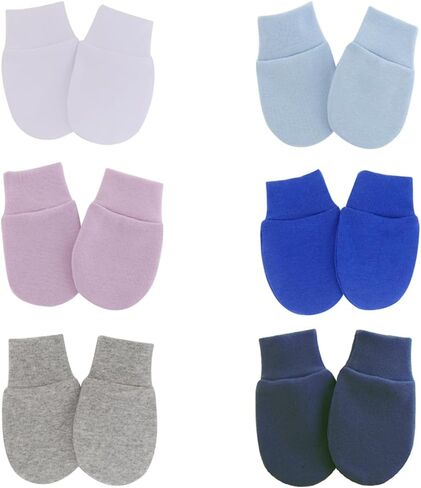 Newborn Baby Infant Toddler Mittens No Scratch Cotton Elastic Wrist Gloves for 0-6 Months Boys Girls in Saudi Arabia