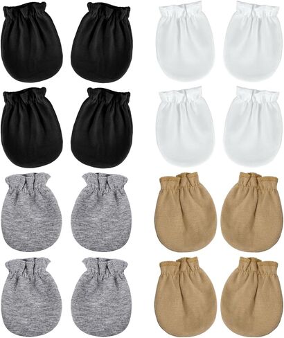 phnydreg 8 Packs Newborn Baby Mittens Infant Scratch Gloves Elastic Wrist Gloves for 0 to 6 Months Girls Boys Baby Shower Gifts in Kuwait