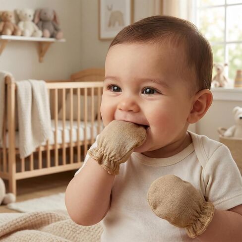 phnydreg 8 Packs Newborn Baby Mittens Infant Scratch Gloves Elastic Wrist Gloves for 0 to 6 Months Girls Boys Baby Shower Gifts in Kuwait