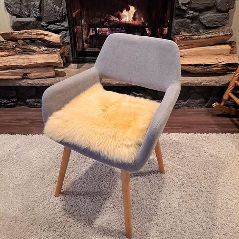 Medical Sheepskin Seat Pad | 100% Natural Wool Cushion for Wheelchair, Office Chair & Car Seat | Relieves Pain and Discomfort | Soothes Skin and Tailbone | Ultra Soft Luxury | Washable | 17" x 17" in Kuwait
