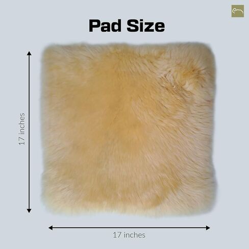 Medical Sheepskin Seat Pad | 100% Natural Wool Cushion for Wheelchair, Office Chair & Car Seat | Relieves Pain and Discomfort | Soothes Skin and Tailbone | Ultra Soft Luxury | Washable | 17" x 17" in Kuwait