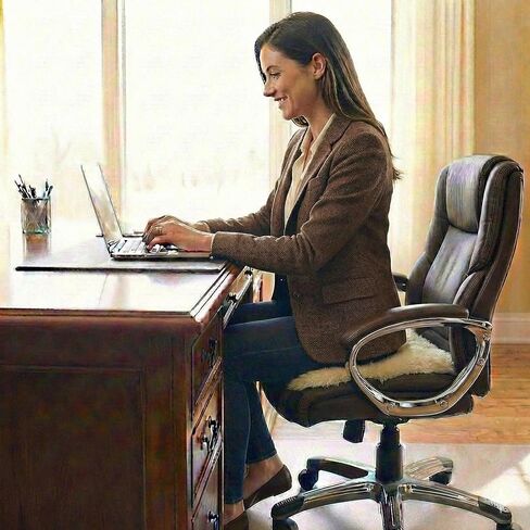 Medical Sheepskin Seat Pad | 100% Natural Wool Cushion for Wheelchair, Office Chair & Car Seat | Relieves Pain and Discomfort | Soothes Skin and Tailbone | Ultra Soft Luxury | Washable | 17" x 17" in Kuwait