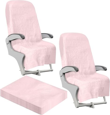 SmoothNovelty 20 Pack Disposable Airplane Seat Covers Non-Woven Safety Protection Portable Cover White 60 x 24 Inches Public Seat Protector for Airplane Train Bus Car Office Movie Theatre Chair in Kuwait