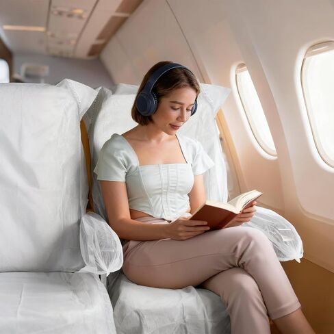4 Pack Disposable Airplane Seat Covers, 60 x 24 Inches Non-Woven Fabric Seat Protector with Armrest Cover for Travel, Train, Bus, Rental Car, Office & Movie Theatre in Kuwait
