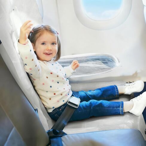 4 Pack Disposable Airplane Seat Covers, 60 x 24 Inches Non-Woven Fabric Seat Protector with Armrest Cover for Travel, Train, Bus, Rental Car, Office & Movie Theatre in Kuwait