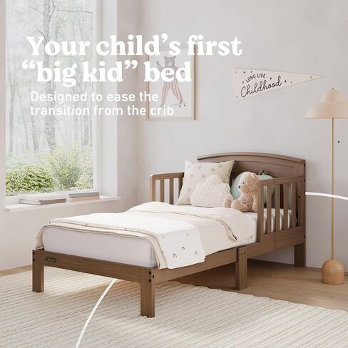 سرير Graco Benton للأطفال الصغار (بندقي) - معتمد من GREENGUARD Gold، معتمد من تحالف سلامة الأطفال، مع حواجز أمان للأطفال الصغار، يناسب مرتبة سرير الأطفال القياسية، سهل التجميع، سرير انتقالي للأطفال in Kuwait
