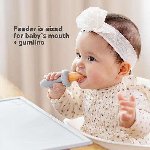 ezpz Baby-Led Gumline Feeder (Indigo) - Silicone Fruit Feeder for Infants 4 Months + - Baby Feeding Essentials - BLW Tools - Works Best with Compatible Ice Tray (Sold Separately) in Saudi Arabia