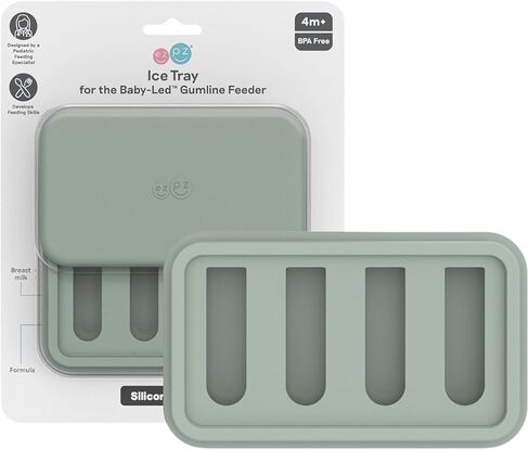 ezpz Baby-Led Gumline Feeder (Indigo) - Silicone Fruit Feeder for Infants 4 Months + - Baby Feeding Essentials - BLW Tools - Works Best with Compatible Ice Tray (Sold Separately) in Saudi Arabia