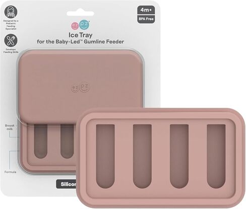 ezpz Baby-Led Gumline Feeder (Indigo) - Silicone Fruit Feeder for Infants 4 Months + - Baby Feeding Essentials - BLW Tools - Works Best with Compatible Ice Tray (Sold Separately) in Saudi Arabia