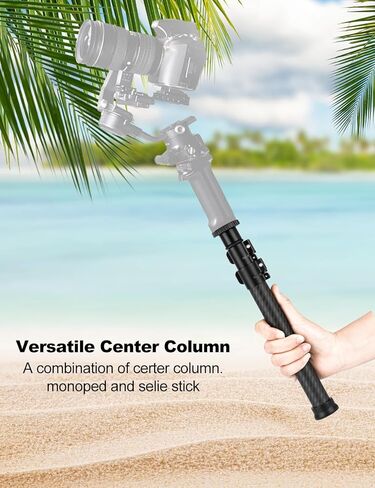 Koolehaoda ألياف الكربون ترايبود تمديد القطب 11-25in مركز عمود تمديد قضيب Monopod تلسكوبي عصا أنبوب مع 1/4 "إلى 3/8" المسمار متوافق مع الكاميرا/حوامل ثلاثية/رأس الكرة/Gimbal in Kuwait