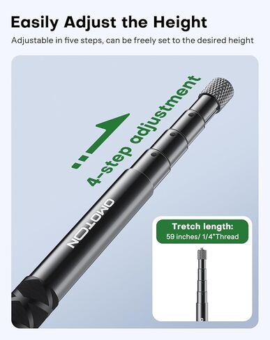 OMOTON CV08-B1 Golf Tripod & Monopod, 5-in-1 Pro Kit (Magnetic Phone Mount+Spike+Tripod+Remote+Action Camera Adapter), 59" Extendable Pole for Golf Swing Recording, Fit for iPhone, Android, GoPro in Kuwait