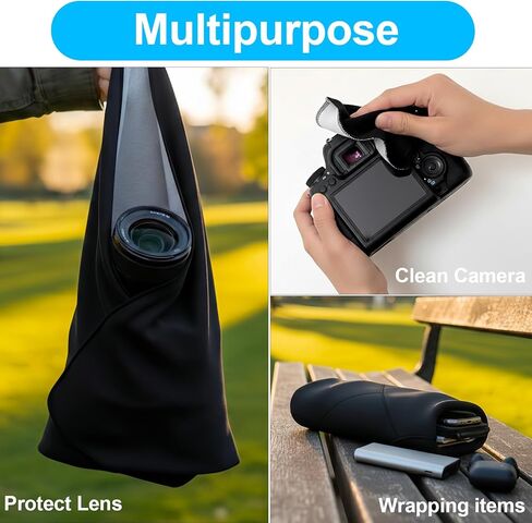 Self-Adhesive Camera Lens Wrap, 17.7''×17.7'' Anti-Scratch Protective Cloth, Washable Lens Pouch for DSLR Cameras & Phone Accessories in Kuwait