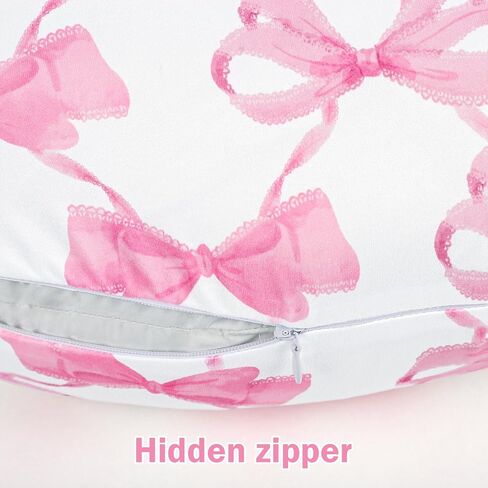 Nursing Pillow Cover 2 Pack, Stretchy Breastfeeding Pillow Covers, Removable Feeding Pillowcase for Newborn, Ultra Soft Nursing Pillow Slipcover for Baby Girls Boys, Pink Bow in Saudi Arabia