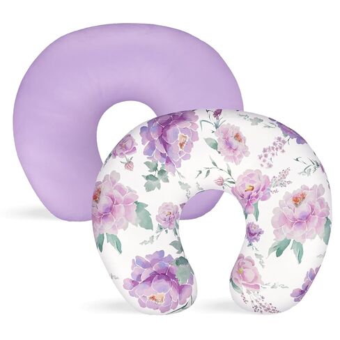 Nursing Pillow Cover 2 Pack, Stretchy Breastfeeding Pillow Covers, Removable Feeding Pillowcase for Newborn, Ultra Soft Nursing Pillow Slipcover for Baby Girls Boys, Pink Bow in Saudi Arabia